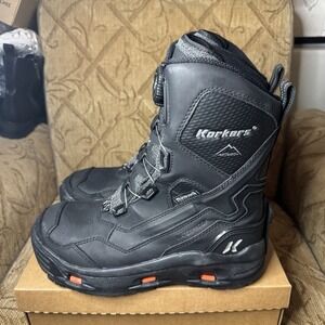 KORKERS Mens Polar Vortex 600 With SnowTrac Sole Black Boot OB9701BK Size 10